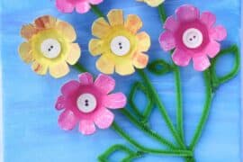 egg carton flowers