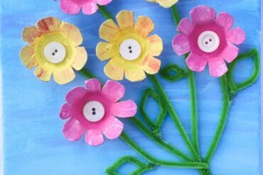 egg carton flowers