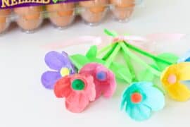 egg cartons flowers