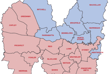 electoral map nsw sydney