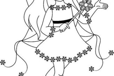 fairy princess colouring page