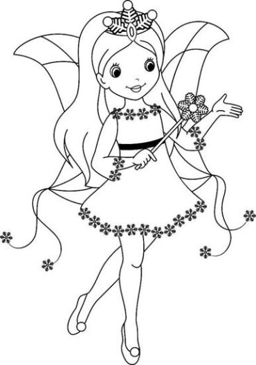 fairy princess colouring page