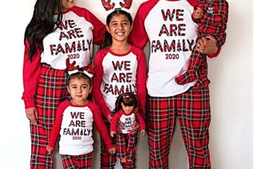 family in christmas pajamas