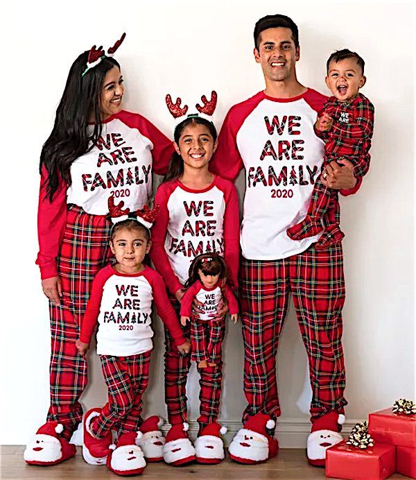 family in christmas pajamas