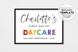 first day of daycare printable sydney