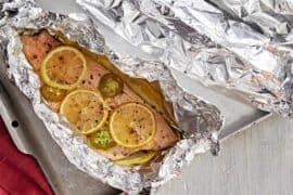 fish in foil parcels