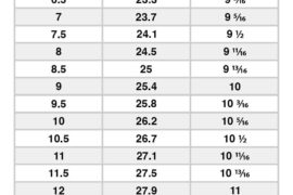 foot size conversion chart