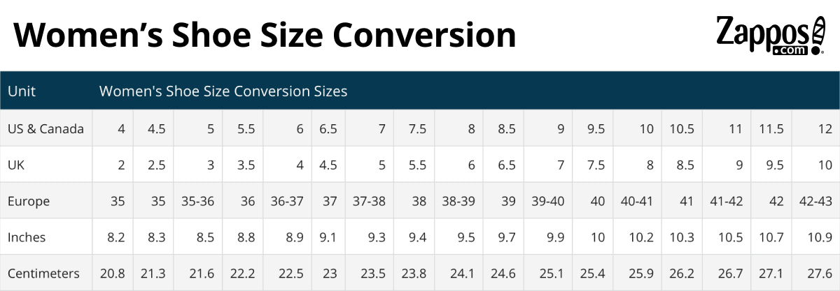 foot size conversion