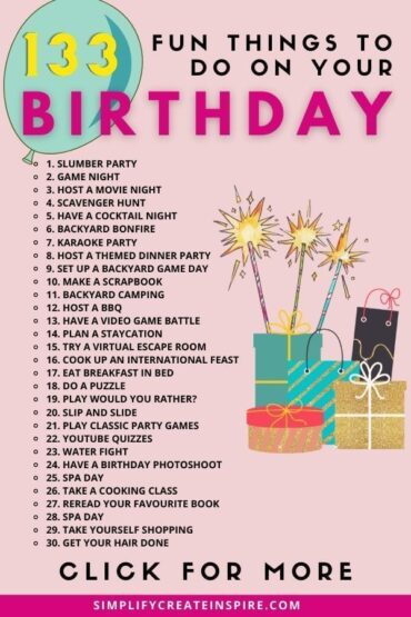 fun things to do for a birthday