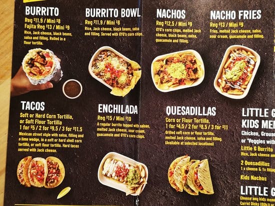 guzman and gomez menu