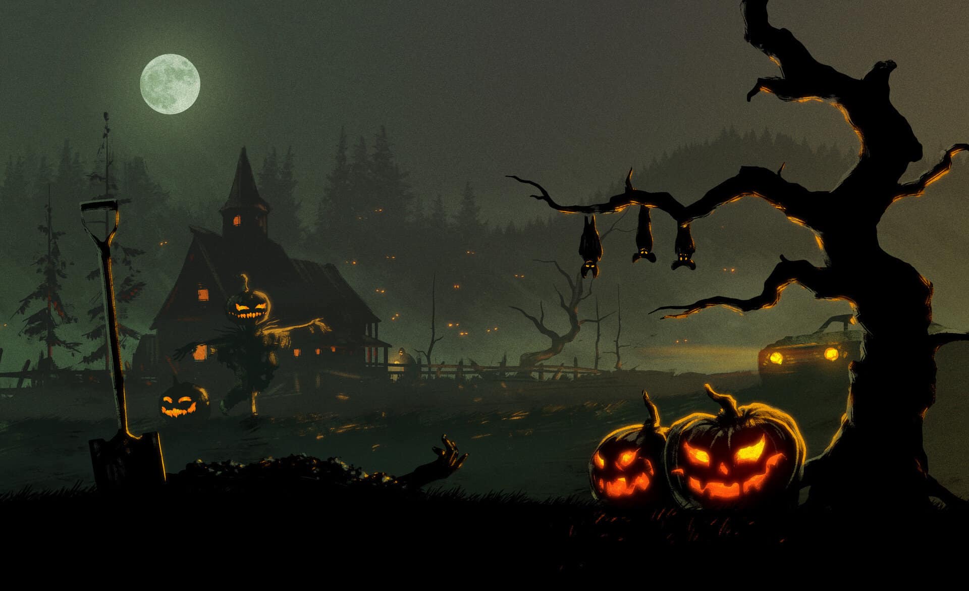 halloween scenery