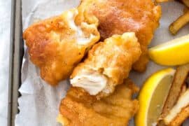 home made fish and chips