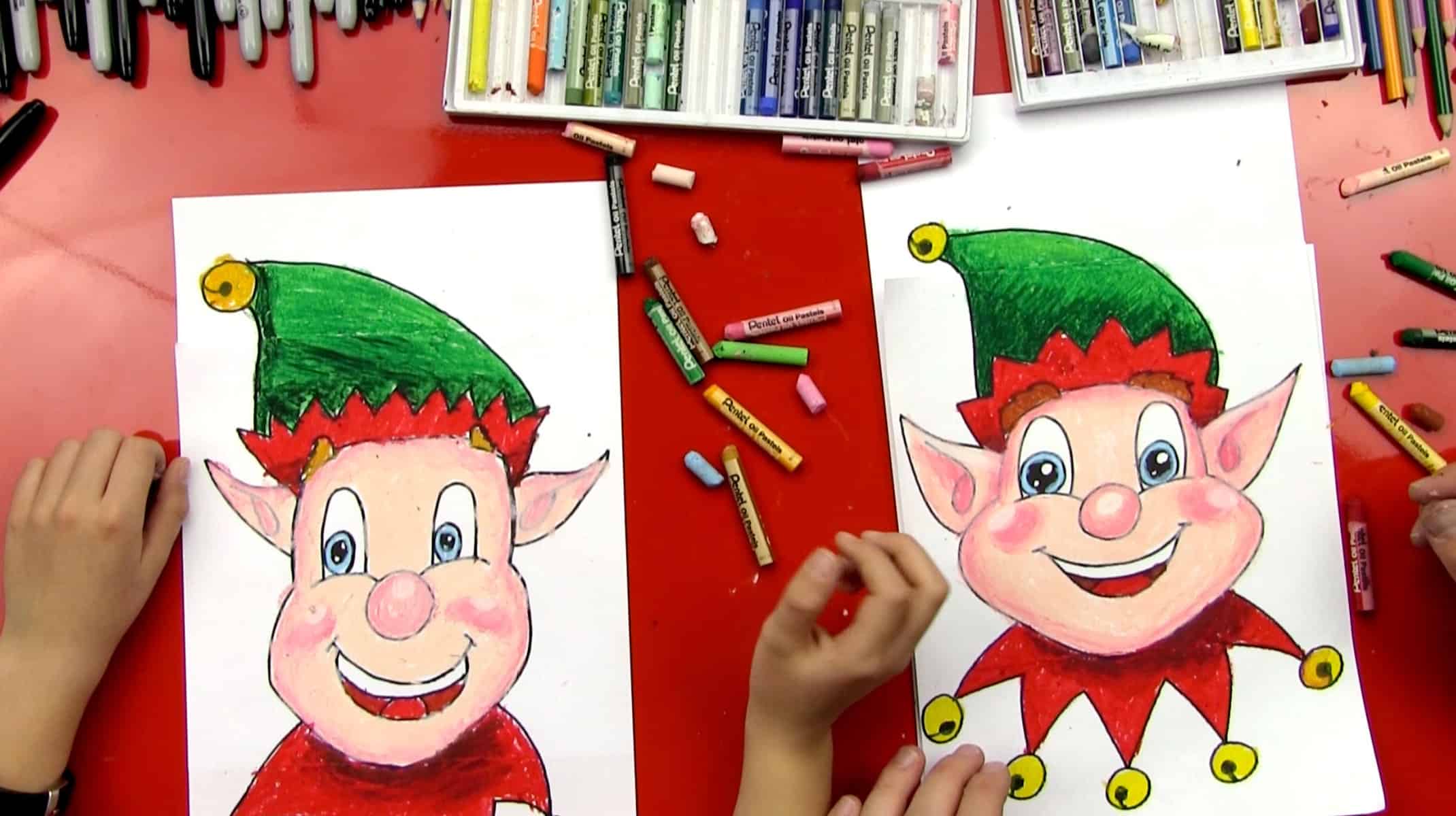 how to draw a christmas elf