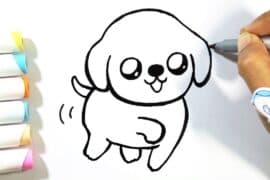 how to draw a easy puppy