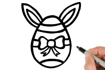 how to draw a egg for easter