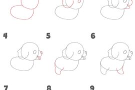 how to draw a simple puppy