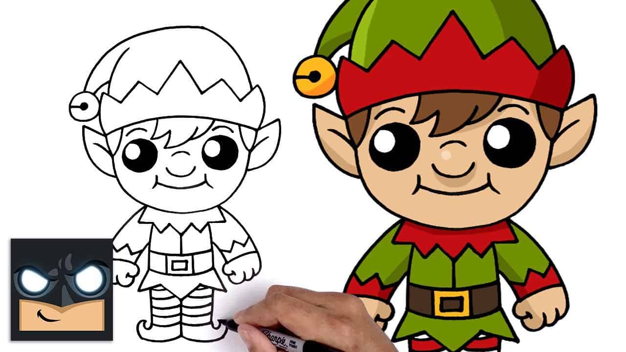 How to Draw a Christmas Elf: Easy Step-by-Step Guide – Hello Kids Fun