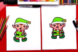 how to draw christmas elves