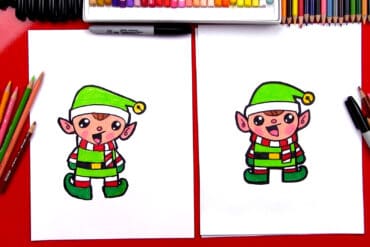 how to draw christmas elves