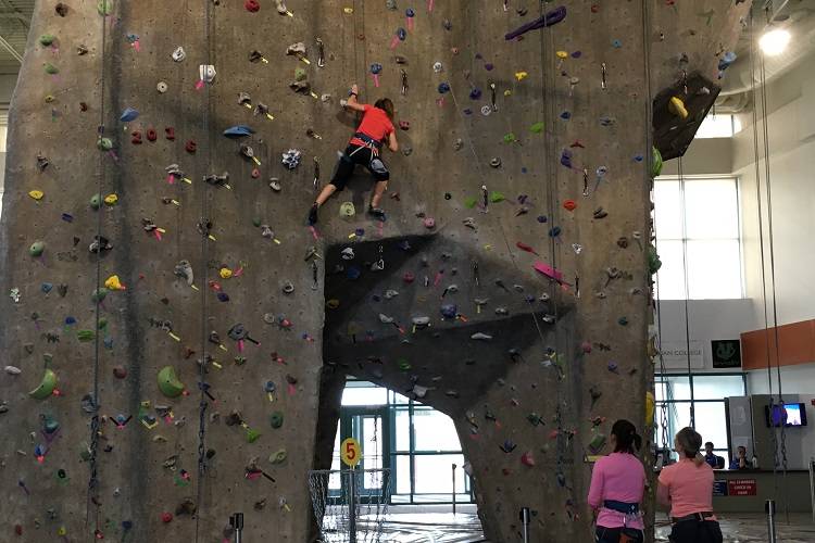 indoors rock climbing