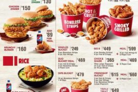 kfc restaurant menu