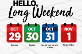 long weekend in october