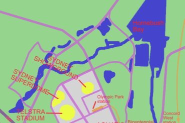 map sydney olympic park sydney