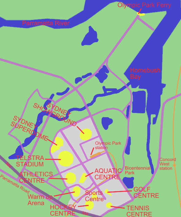 map sydney olympic park sydney