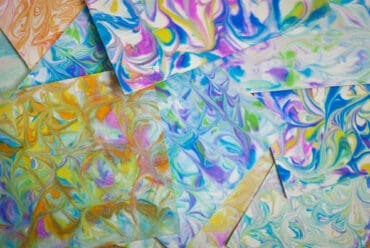 marbleized paper with shaving cream