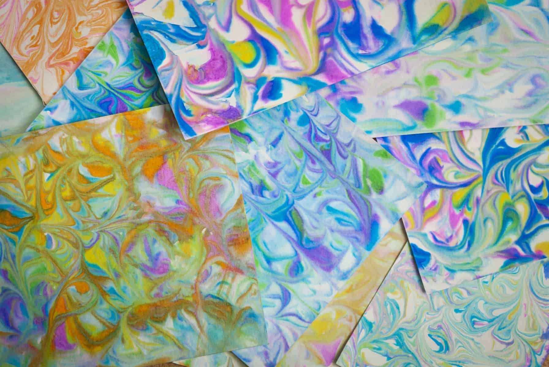 marbleized paper with shaving cream