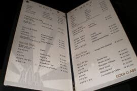 menu gold class