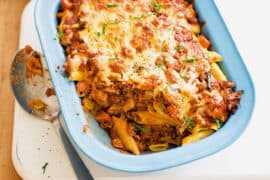 mince and pasta bake