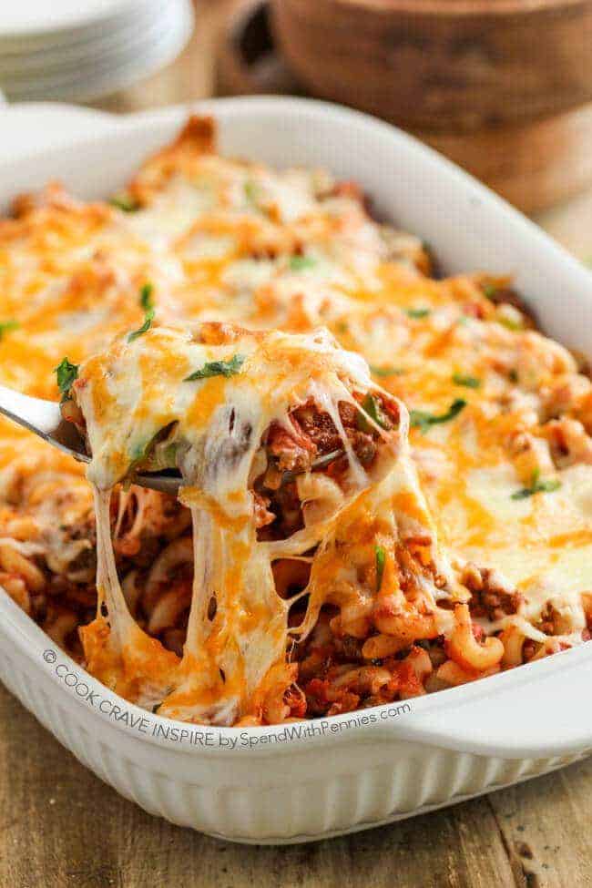 minced beef pasta bake