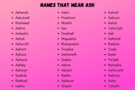 names that mean ashes