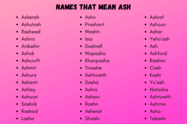 names that mean ashes