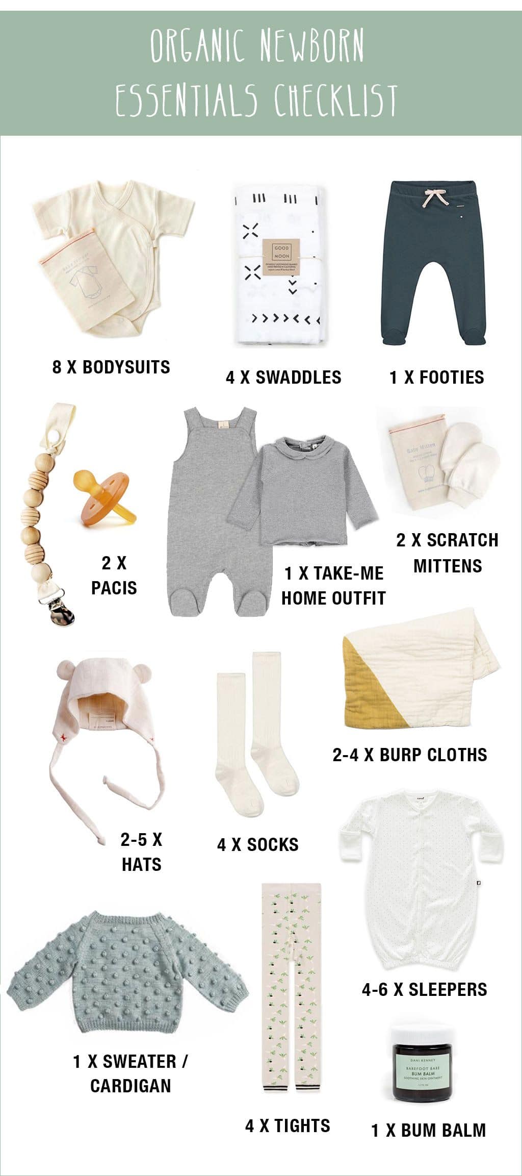 newborn clothes checklist