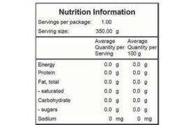 nutrition information panel