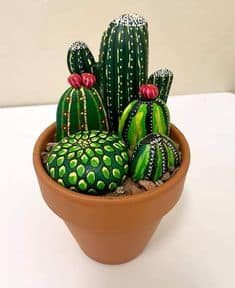 painted rock cactus