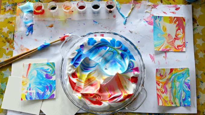 painting with shaving cream