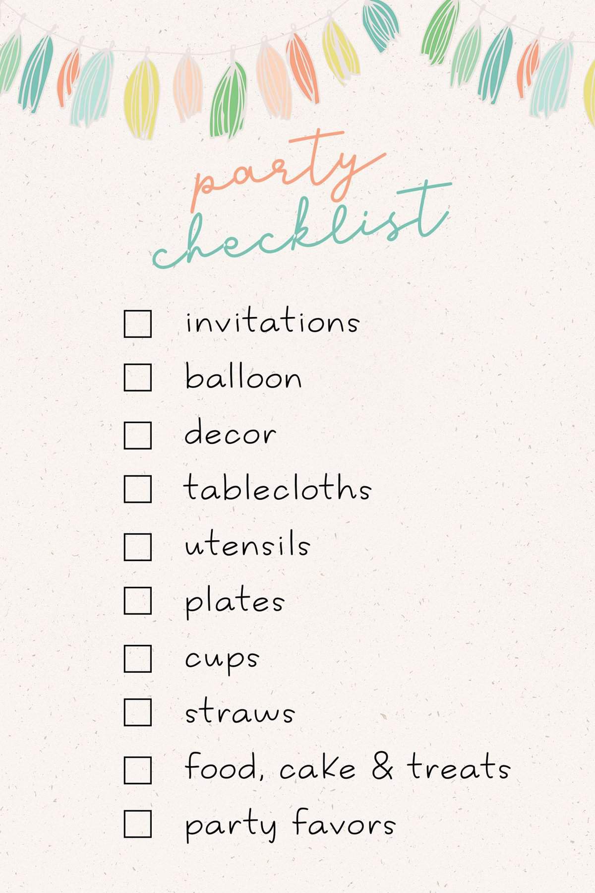 party checklist