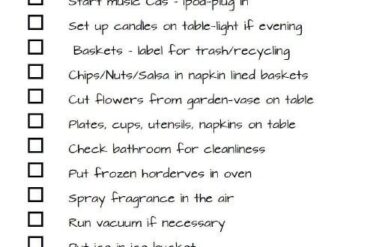 party list checklist