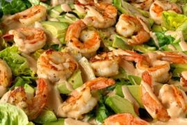 prawns and salad