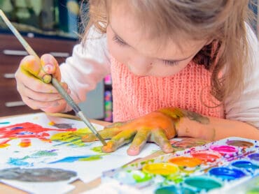 preschoolers painting