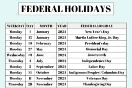 public holidays 2024