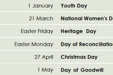 public holidays for sa