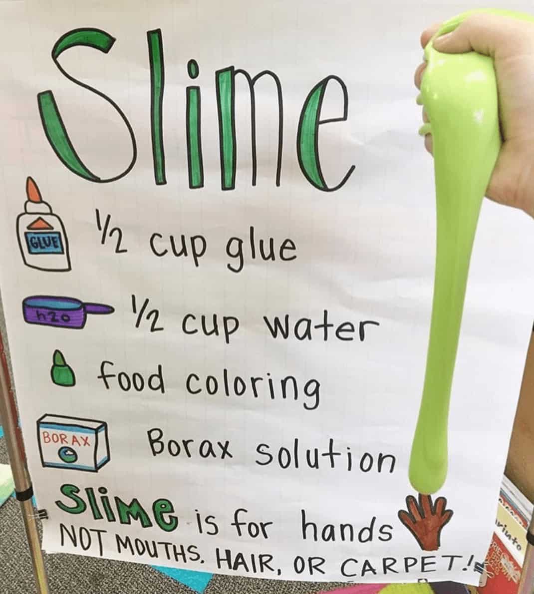 Easy Slime Recipe with Borax (the original slime recipe!)