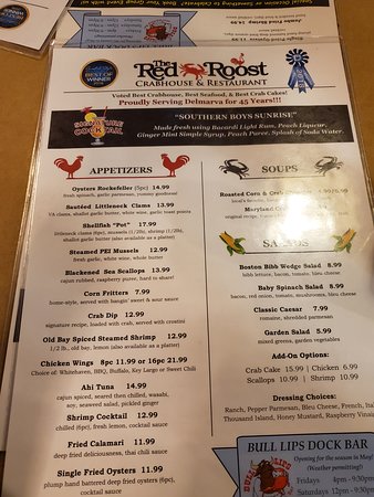 red roost menu