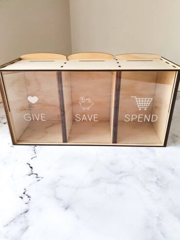 save spend give money box