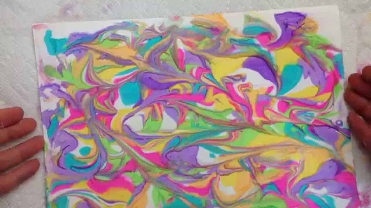 shaving cream marbled paper