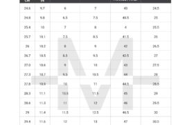 shoe size conversion chart australia